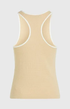 DamesO'Riginals tanktop van gewafelde stof| Beige