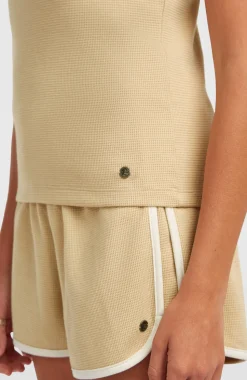 DamesO'Riginals tanktop van gewafelde stof| Beige
