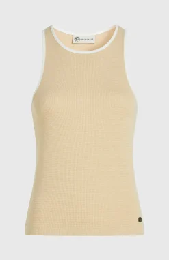 DamesO'Riginals tanktop van gewafelde stof| Beige