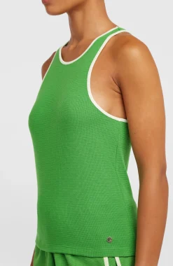 DamesO'Riginals tanktop van gewafelde stof| Groen