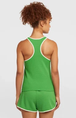DamesO'Riginals tanktop van gewafelde stof| Groen