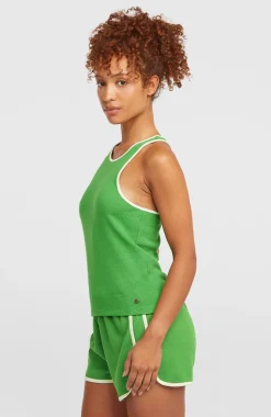 DamesO'Riginals tanktop van gewafelde stof| Groen