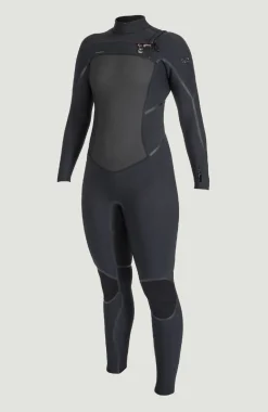 DamesPsycho Tech 5/4mm Chest Zip Full Wetsuit| Zwart