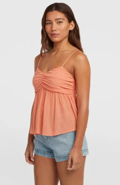 DamesReeta geweven top| Oranje