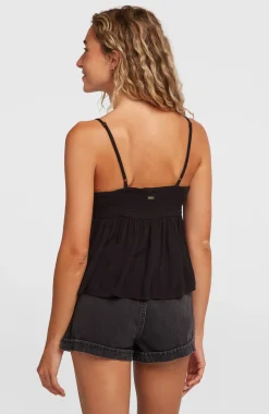 DamesReeta geweven top| Zwart