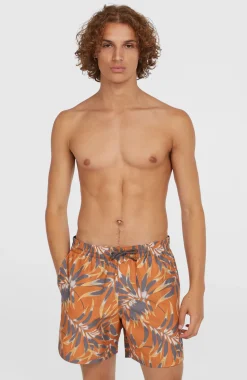 HerenCali Floral 16'' zwembroek| Oranje