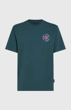 HerenChest Print T-shirt| Blauw