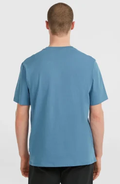HerenChest Print T-shirt| Blauw