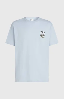 HerenChest Print T-shirt| Blauw