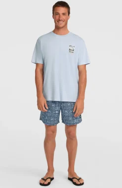 HerenChest Print T-shirt| Blauw