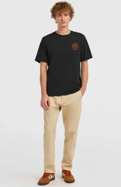 HerenChest Print T-shirt| Zwart