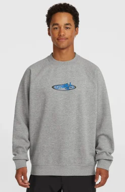 HerenEssentials 90s Logo Crew sweater| Grijs