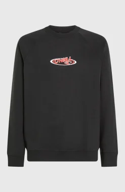 HerenEssentials 90s Logo Crew sweater| Zwart