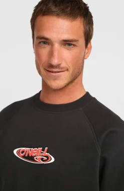 HerenEssentials 90s Logo Crew sweater| Zwart