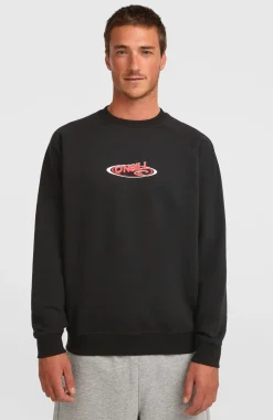 HerenEssentials 90s Logo Crew sweater| Zwart