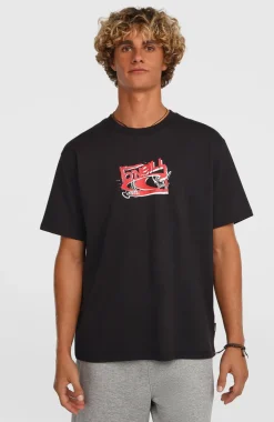 HerenEssentials 90s Logo T-shirt| Zwart