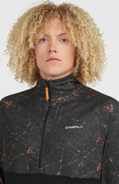 HerenFWC'Cruz Printed fleecetrui met halve rits| Zwart