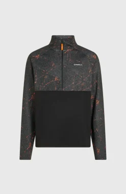 HerenFWC'Cruz Printed fleecetrui met halve rits| Zwart