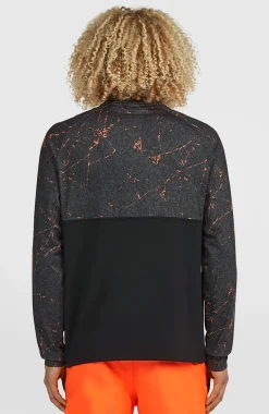 HerenFWC'Cruz Printed fleecetrui met halve rits| Zwart