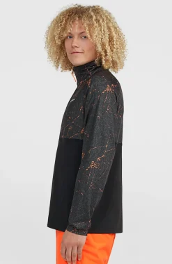 HerenFWC'Cruz Printed fleecetrui met halve rits| Zwart