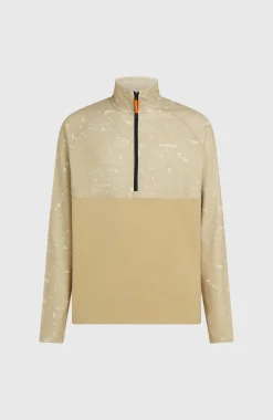 HerenFWC'Cruz Printed fleecetrui met halve rits| Beige