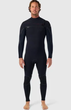 HerenHyperfreak Fire 3/2mm+ Chest Zip Full Wetsuit| Zwart
