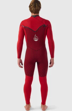 HerenHyperfreak Fire 4/3mm+ Chest Zip Full Wetsuit| Zwart