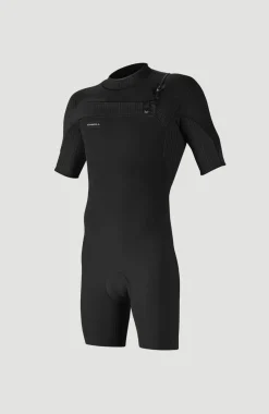 HerenHyperfreak 2mm Chest Zip Shortsleeve Spring Wetsuit| Zwart