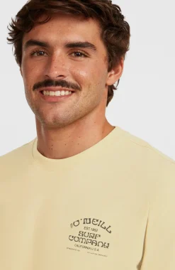 HerenMelange Chest-Print T-shirt| Beige