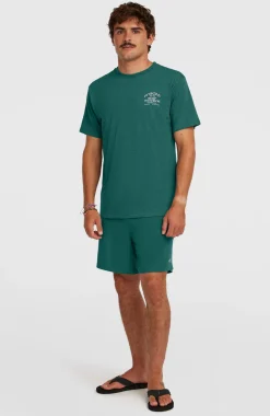 HerenMelange Chest-Print T-shirt| Groen