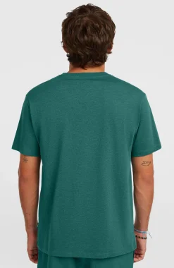 HerenMelange Chest-Print T-shirt| Groen
