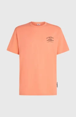 HerenMelange Chest-Print T-shirt| Oranje