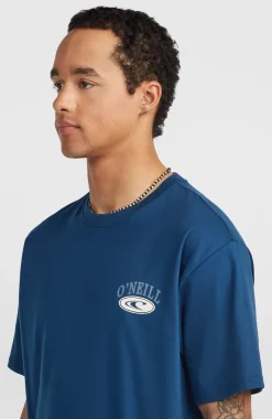 HerenMuir Chest Print T-shirt| Blauw