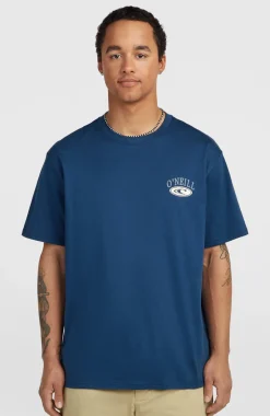 HerenMuir Chest Print T-shirt| Blauw