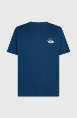 HerenMuir Chest Print T-shirt| Blauw