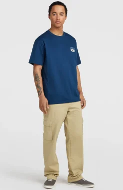 HerenMuir Chest Print T-shirt| Blauw