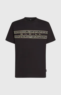 HerenO'Neill Flower Stripe T-shirt| Zwart