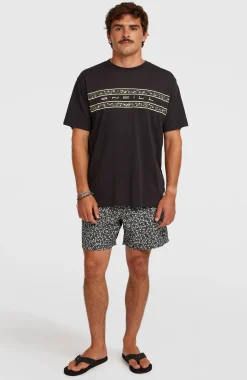 HerenO'Neill Flower Stripe T-shirt| Zwart