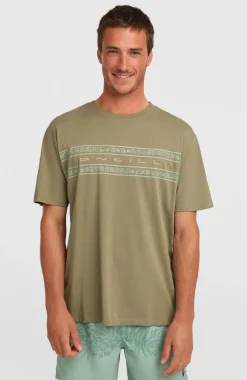 HerenO'Neill Flower Stripe T-shirt| Groen