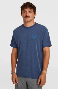 HerenO'Neill Hybrid Polygiene Back-Print T-shirt| Blauw