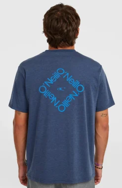HerenO'Neill Hybrid Polygiene Back-Print T-shirt| Blauw