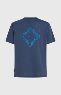 HerenO'Neill Hybrid Polygiene Back-Print T-shirt| Blauw