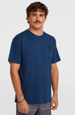 HerenO'Neill Slub Back-Print T-shirt| Blauw