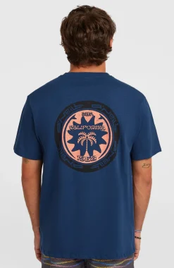 HerenO'Neill Slub Back-Print T-shirt| Blauw