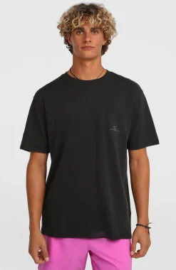 HerenO'Neill Slub Chest Pocket T-shirt| Zwart