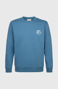 HerenO'Riginals Chest Print Crew sweater| Blauw
