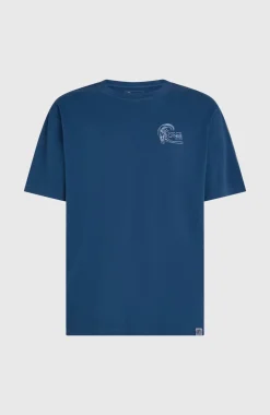 HerenO'Riginals Retro Back-Print T-shirt| Blauw