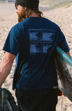 HerenO'Riginals Retro Back-Print T-shirt| Blauw