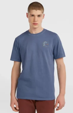 HerenO'Riginals Retro Back-Print T-shirt| Blauw