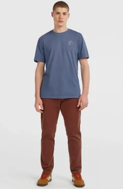 HerenO'Riginals Retro Back-Print T-shirt| Blauw